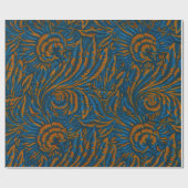 Teal William Morris stijl Acanthus blad botanisch Cadeaupapier (Vlak)