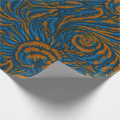 Teal William Morris stijl Acanthus blad botanisch Cadeaupapier (Hoek)