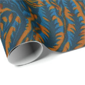 Teal William Morris stijl Acanthus blad botanisch Cadeaupapier (Rol Hoek)