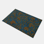 Teal William Morris stijl Acanthus blad botanisch Deurmat (Schuin)