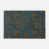 Teal William Morris stijl Acanthus blad botanisch Deurmat (Voorkant)