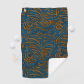 Teal William Morris stijl Acanthus blad botanisch Golfhanddoek (Insitu)