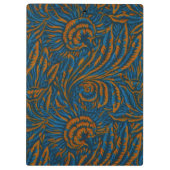 Teal William Morris stijl Acanthus blad Botanisch Klembord (Achterkant)