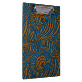 Teal William Morris stijl Acanthus blad Botanisch Klembord (Rechts)