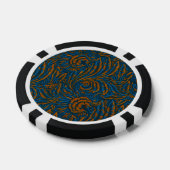Teal William Morris stijl Acanthus blad botanisch Poker Chips (Enkel)