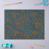 Teal William Morris stijl Acanthus blad botanisch Tissuepapier (Craft)