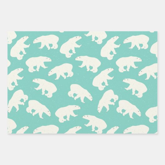 Teal Winter Christmas Theme Patterned Gift Inpakpapier Vel (Voorkant 2)