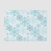 Teal Winter Ice Snowflake Pattern Tissue Paper Tissuepapier (Voorkant)