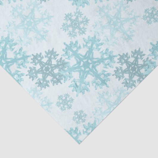Teal Winter Ice Snowflake Pattern Tissue Paper Tissuepapier (Detail)