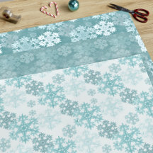 Teal Winter Ijs Sneeuwvlok Patroon Trio Kerstmis