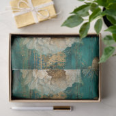 Teal Winter Peony Seamless Decoupage Tissuepapier (Geschenk)