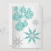 Teal Winter Wonderland Kerstfeest 4 Kaart (Achterkant)