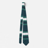 Teal Wit Blauwe Rut Buffalo Plaid Patroon Stropdas (Achterkant)
