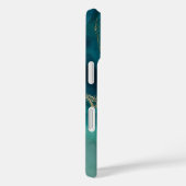 Teal, Wit & Goud Marmer Case-Mate iPhone Case (Achterkant / Rechts)