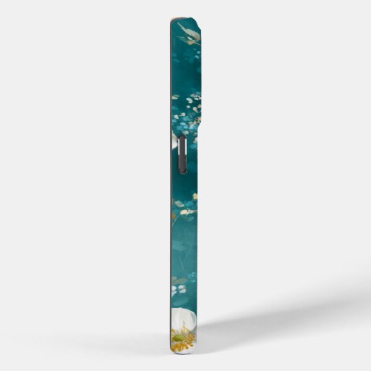 Teal With Soft White Blossoms  Case-Mate iPhone Case (Achterkant / Rechts)