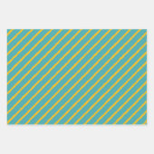 Teal With Yellow Messy Stripes & Messy Polka Dots Inpakpapier Vel (Voorkant 2)