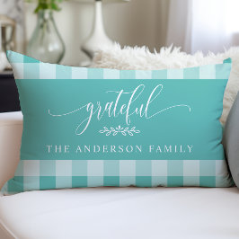 Teal & Witte Buffalo Check Gerandomiseerde Kussen