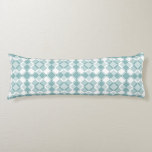 Teal Witte Checker Argyle Patroon Lichaamskussen