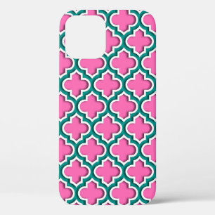 Teal Witte DIY BG Marokkaans Quatrefoil #5DS Case-Mate iPhone Case