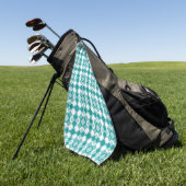 Teal Witte Geruite Argyle Patroon Golfhanddoek (Groen)