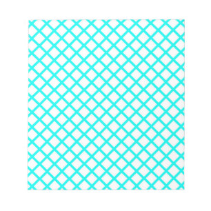 Teal Witte Harlekijn Diamant Strepen Patroon Notitieblok