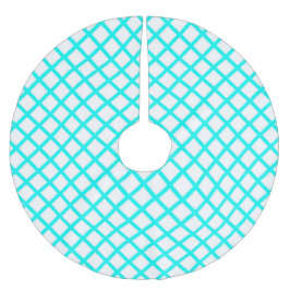 Teal Witte Harlekijn Diamanten Strepen Patroon Kerstboom Rok