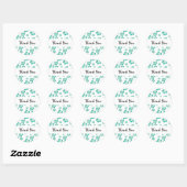 Teal Witte Hibiscus Bloem Bloem Sticker Feestje (Vel)