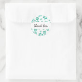 Teal Witte Hibiscus Bloem Bloem Sticker Feestje (Tas)