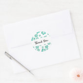 Teal Witte Hibiscus Bloem Bloem Sticker Feestje (Envelop)