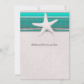 Teal & Witte Zeester Strand Sweet 16 Uitnodigingen (Achterkant)