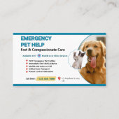 Teal & Yellow Pet Emergency Veterinary - Emergency Visitekaartje (Voorkant)