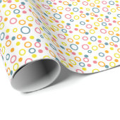 Teal Yellow Pink Orange Dots Circles Cadeaupapier (Rol Hoek)