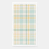 Teal Yellow Plaid Spring Easter Paper Guest Towels Servet (Voorkant)