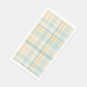 Teal Yellow Plaid Spring Easter Paper Guest Towels Servet (Hoek)