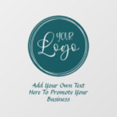 Teal Zakelijk Logo met Promotie Tekst Raamsticker (Vel)