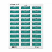 Teal Zebra Patroon Adreslabel Etiket (Full Sheet)
