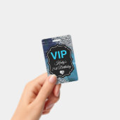 Teal Zeemeermin Letters Zilver Glitter Verjaardag  Badge (Handheld)