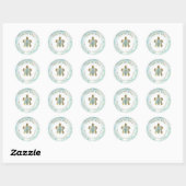 teal zeeschildpad ontwerp ronde sticker (Vel)