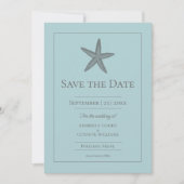 Teal Zeester Monogram Foto Save The Date (Voorkant)