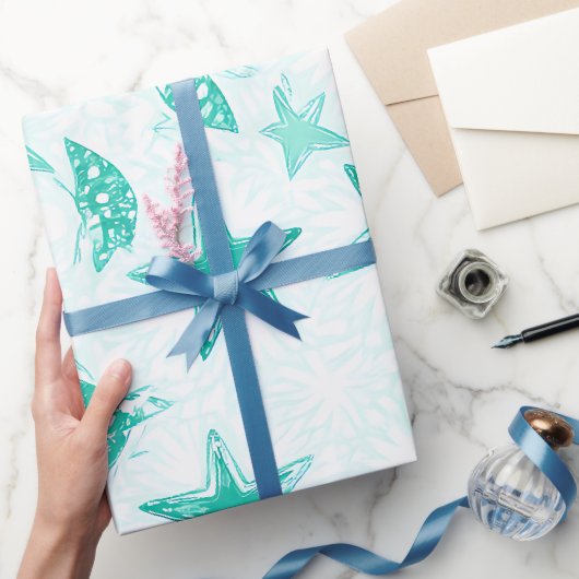 teal zeester oceaandessin cadeaupapier (Geschenken)