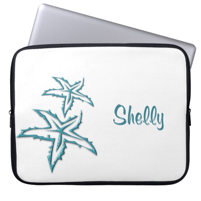 Teal Zeester Persoonlijk Laptop Sleeve (Voorkant)