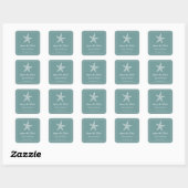Teal Zeester Save the Date Vierkante Sticker (Vel)
