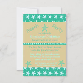 Teal Zeester Strand - 3x5Verjaardagsfeest Uitnodig Kaart