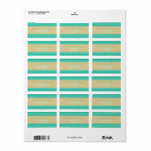 Teal Zeester Strand - Adreslabels Etiket (Full Sheet)