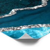 Teal Zilveren Agaat Trouw Stoelenplattegrond 12 Ta Poster (Hoek)