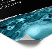 Teal Zilveren Agate Prijslijst Poster (Hoek)