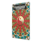 Teal Zonneschijn Goud Yin Yang Mini Klembord (Angled2)