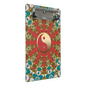 Teal Zonneschijn Goud Yin Yang Mini Klembord (Schuin)