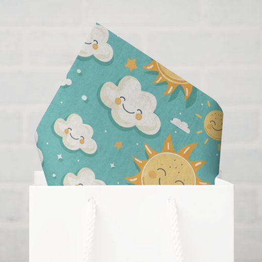 Teal Zonnige Dag  Tissuepapier (Cadeauzakje)