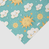 Teal Zonnige Dag  Tissuepapier (Detail)